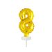 Mini Folieballon Caketopper Goud Cijfer 8 - 13cm