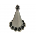 Glitter Feesthoed Zilver + Pompoms