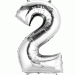 Folie Ballon 2 Zilver XL