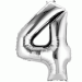 Folie Ballon 4 Zilver XL