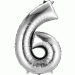 Folieballon 6 Zilver XL