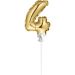 Mini Folieballon Caketopper Goud Cijfer 4