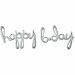 Folieballon 'happy b'day' Zilver