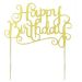 Glitter Cake Topper 'Happy Birthday' Goud