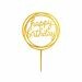 Caketopper Happy Birthday Rond Goud