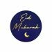 Stickers Eid Mubarak blauw met goud