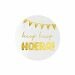 Stickers Hiep Hiep Hoera! Wit/Goud (24st)