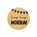 Stickers Hiep Hiep Hoera! Bruin/Zwart (24st)
