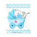 Plastic Tafelkleed Babywagen Blauw (108x180cm)