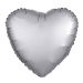 Folieballon Hart Matte Zilver