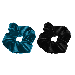 Scrunchie Haarelastiek Turquoise & Zwart (2st) 