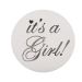 Stickers Rond It's a Girl! Zilver (24st)