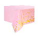 Plastic Tafelkleed Dots Roze/Goud