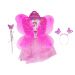 Vlinder Vleugels set met tutu Roze (4dlg)