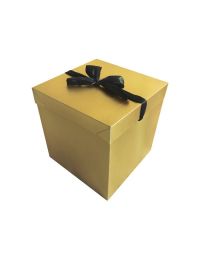 Cadeaudoos Goud + Zwarte Strik 22cm