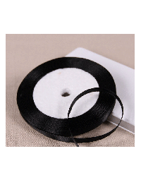 Satijnlint 6mm Zwart