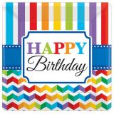 Dessertborden Kleurrijke Verjaardag (8st)