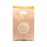 Plastic Uitdeelzakjes Eid Mubarak Roze & Goud