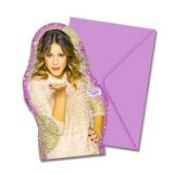 Violetta MLP kinderfeest uitnodigingen set van 6 stuks met paarse enveloppen