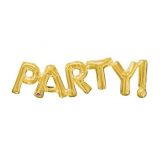 Folie Ballon 'PARTY!' Goud