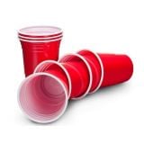 Rode plastic bekers van 400 ml, set van 50 stuks, ideaal voor feesten en evenementen.
