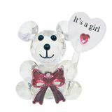 Kristallen Beer 'Heart Balloon' Roze