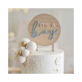Houten Taarttopper It's a Boy Ginger Ray