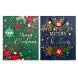 Cadeautas Merry Christmas in Blauw of Groen - Deze luxe cadeauverpakking is perfect voor het geven van een speciaal kerstcadeau.