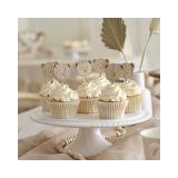 Houten Teddy Beer Cupcake Toppers Ginger Ray (6st)