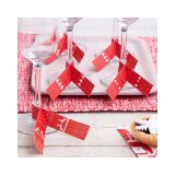 Glasdecoratie Sjaals Rood/Wit Ginger Ray (6st)