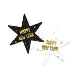 Onderzetters BlackGold Happy New Year - 12x14cm - 6 stuks