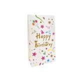 Papieren Zakjes Happy Birthday Wit (10st) 