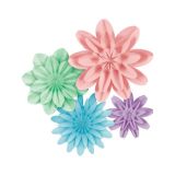 Papieren 3D Bloemen Decoratieset - 4 stuks