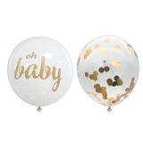 Ballonnen Oh Baby Wit & Goud (10st)
