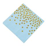Servetten Dots Blauw/Goud (20st)