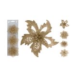 Bloem op clip Glitter Champagne (3st) 