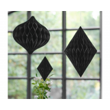 Honeycomb Hangdecoratie Zwart Ginger Ray (3st) 