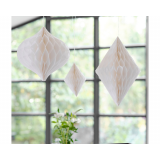 Honeycomb Hangdecoratie Wit Ginger Ray (3st) 
