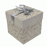 Cadeaudoos Dots Grijs & Goud (22x22x22cm)