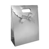 Kartonnen Cadeautas Strikje Zilver