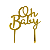 Cake Topper Oh Baby Goud 