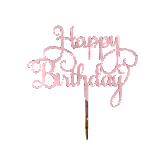 Cake Topper 'Happy Birthday' Roségoud