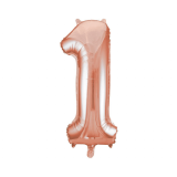 Folieballon Cijfer 1 Roségoud XL