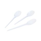 Plastic Dessertlepels Wit - 50 stuks