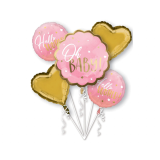Folieballon Boeket Oh Baby! Roze (5st)