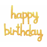 Folie Ballon 'Happy Birthday' Goud