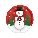 Folieballon Smiley Sneeuwpop (45cm)