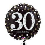 Folieballon 30 Happy Birthday Sparkling