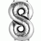 Folie Ballon 8 Zilver XL