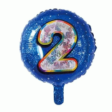 Folieballon Holografisch Cijfer 2 Blauw